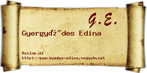 Gyergyádes Edina névjegykártya